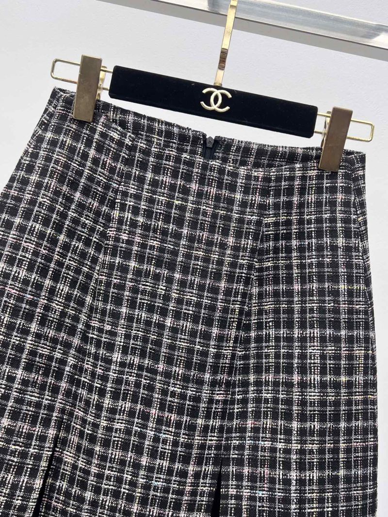 Юбка из твида в клетку А-силуэта Chanel