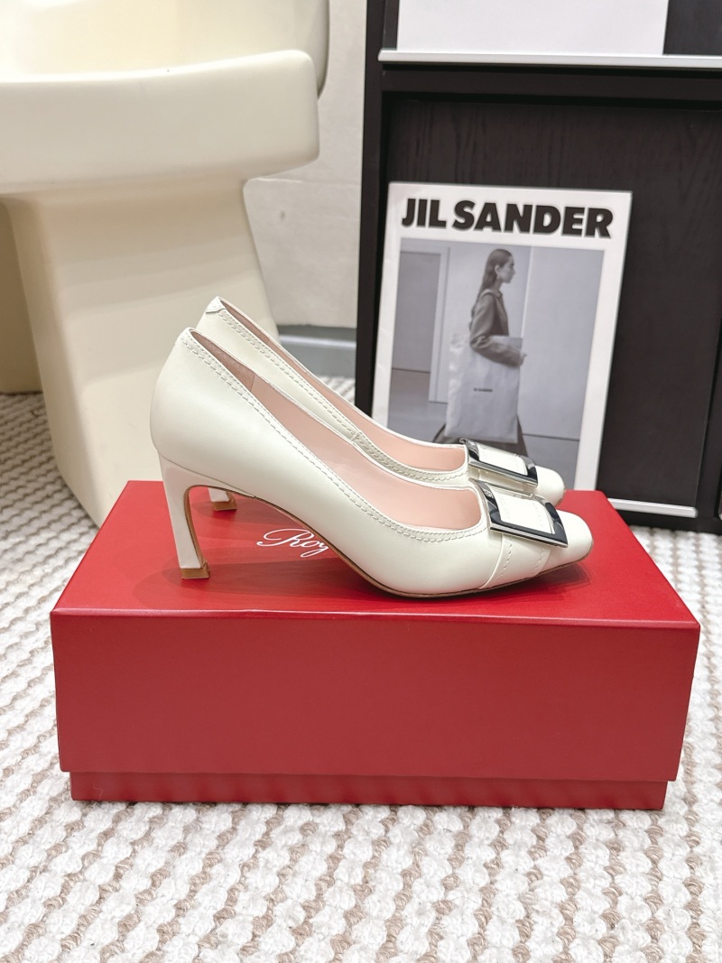 Roger Vivier женские туфли-лодочки с квадратным металлическим декором, белый