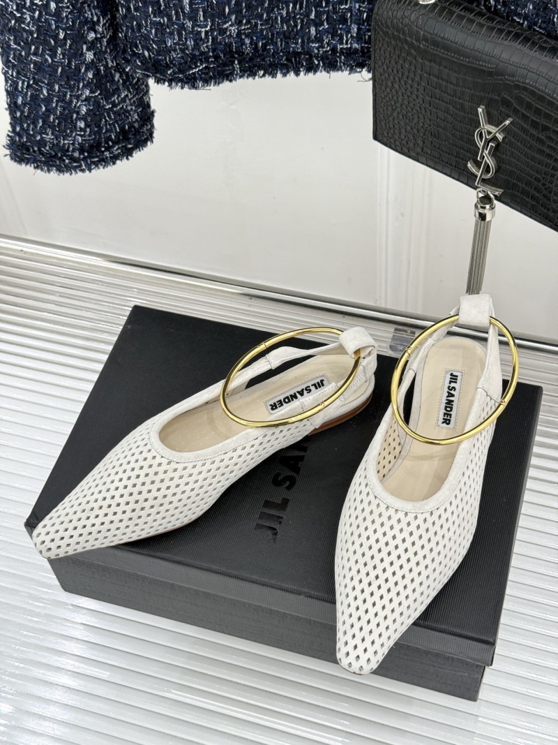 Женские балетки на золотом металлическом кольце Jil Sander