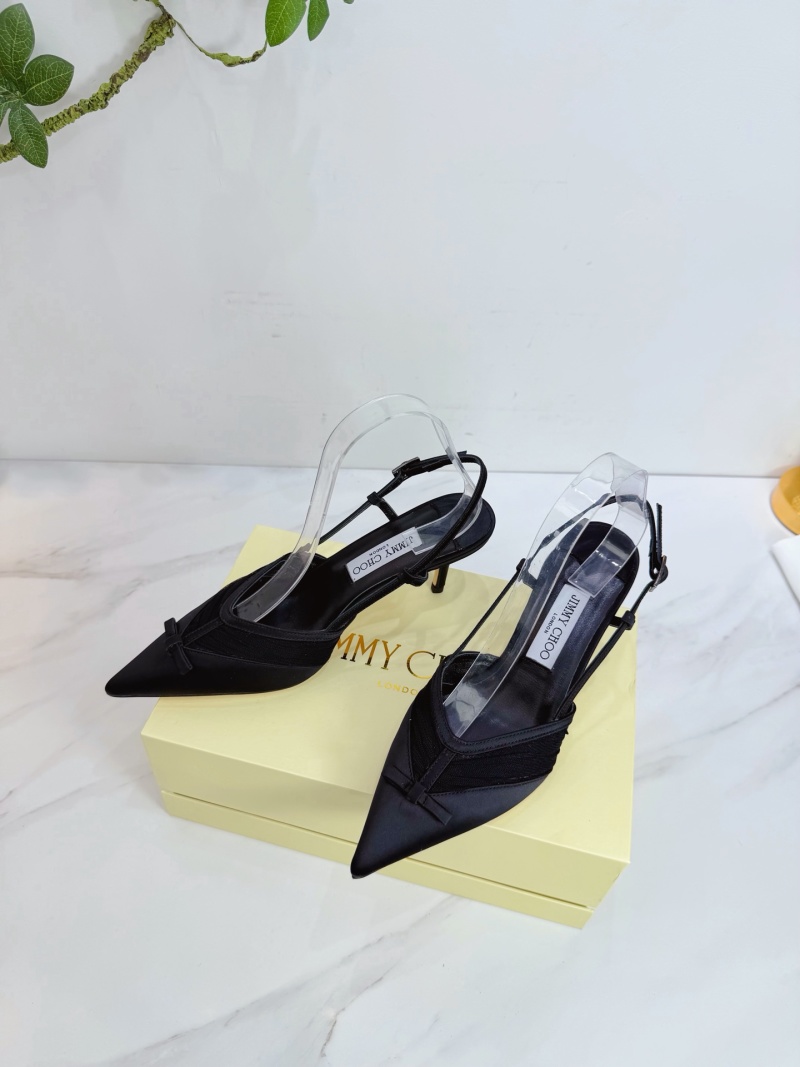 Женские черные босоножки Jimmy Choo на каблуке
