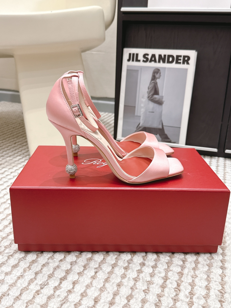 Розовые женские мюли на высоком каблуке Roger Vivier