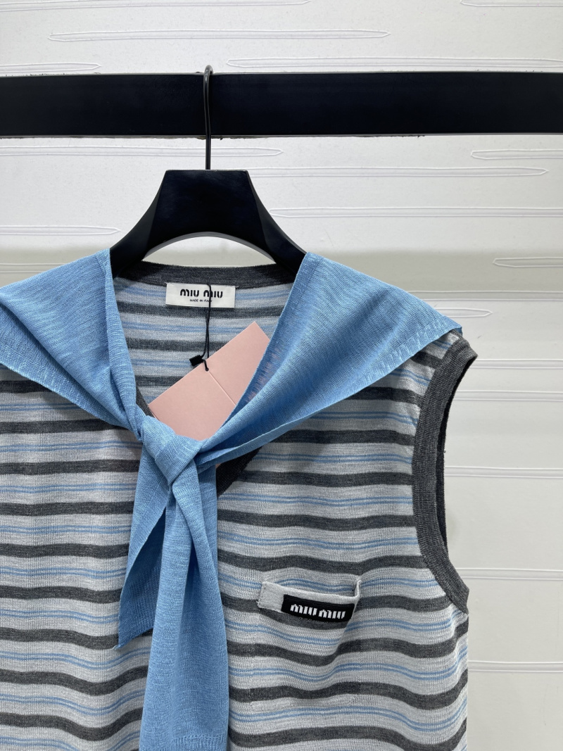 Женская вязаная кофта с отложным воротником Miu Miu
