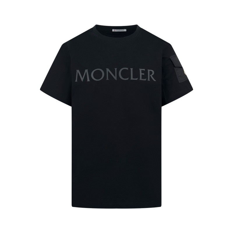 Футболка Moncler с принтом и накладным карманом