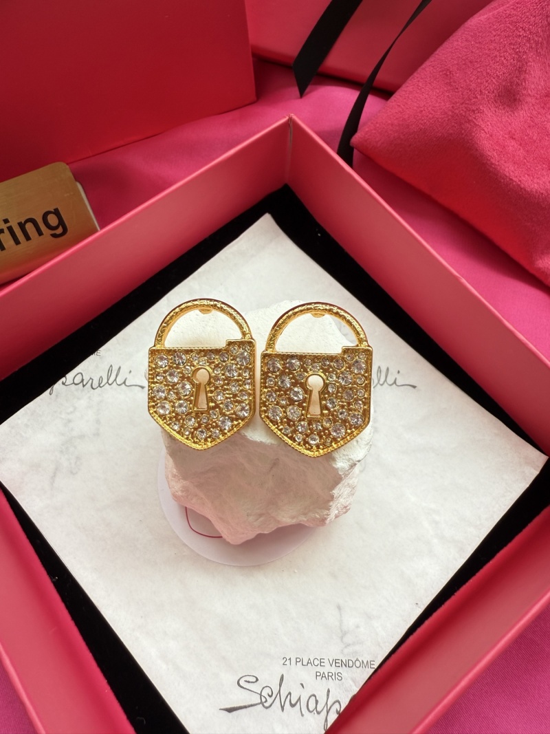 Серьги в виде замков с кристаллами Schiaparelli