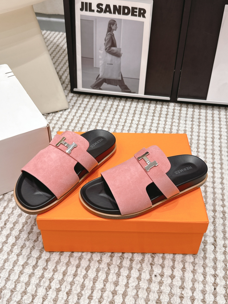 Женские шлёпанцы с металлической буквой H Hermès