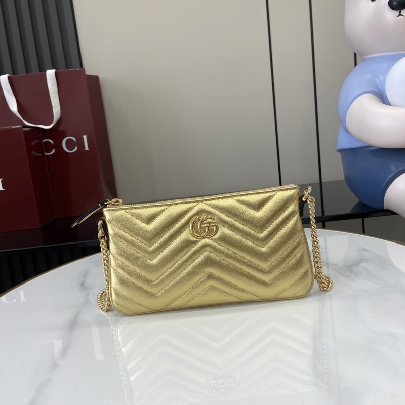 Портмоне Gucci золотое с цепочкой
