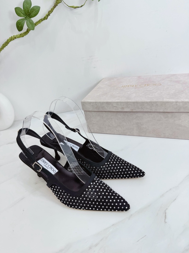 Женские туфли с прозрачными ремешками и стразами Jimmy Choo