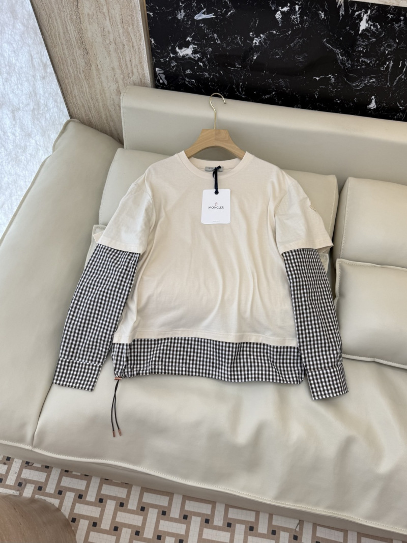 Футболка Moncler с контрастными рукавами и подолом