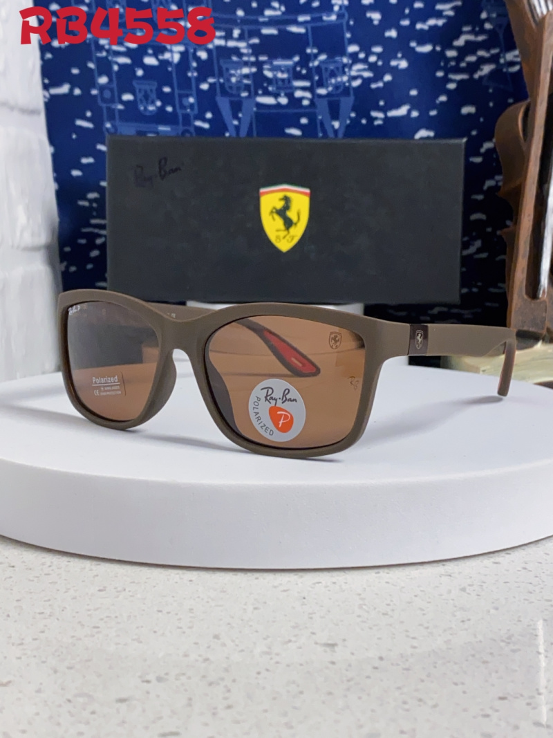 Солнечные очки Ray-Ban RB4558 Ferrari, поляризация, квадратная форма