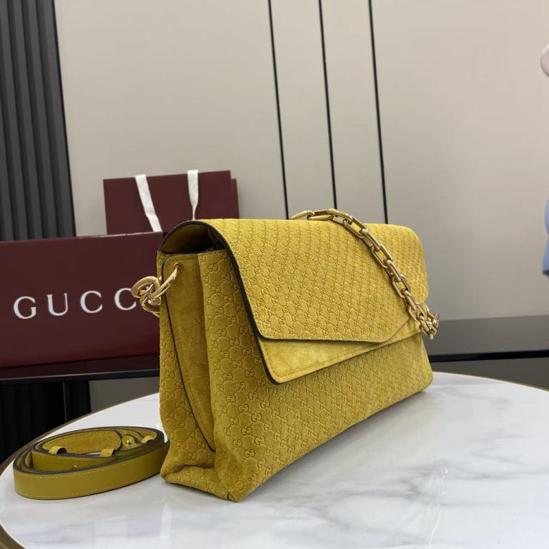 Портмоне Gucci желтое с цепочкой
