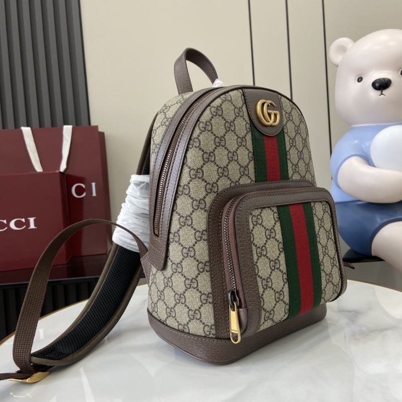 Рюкзак Gucci GG Canvas с красной и зеленой полосой