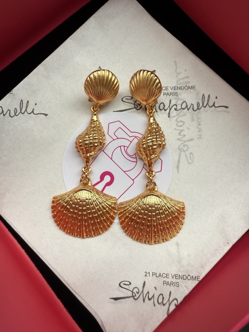 Золотистые серьги в виде ракушек Schiaparelli