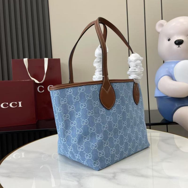 Сумка-тоут Gucci из денима с принтом
