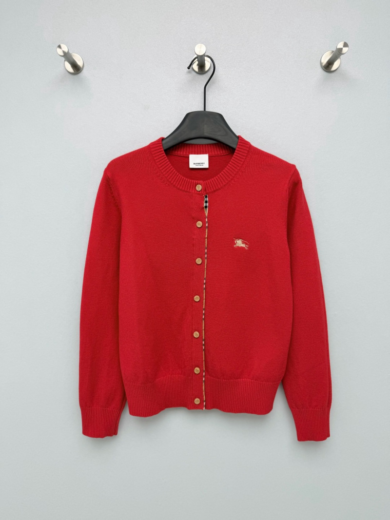 Красный кардиган Burberry с логотипом