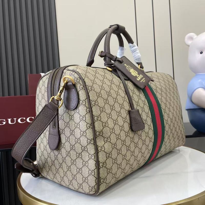 Путевая сумка Gucci с монограммой и полосой