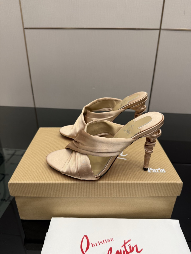 Женские шелковые сандалии Christian Louboutin