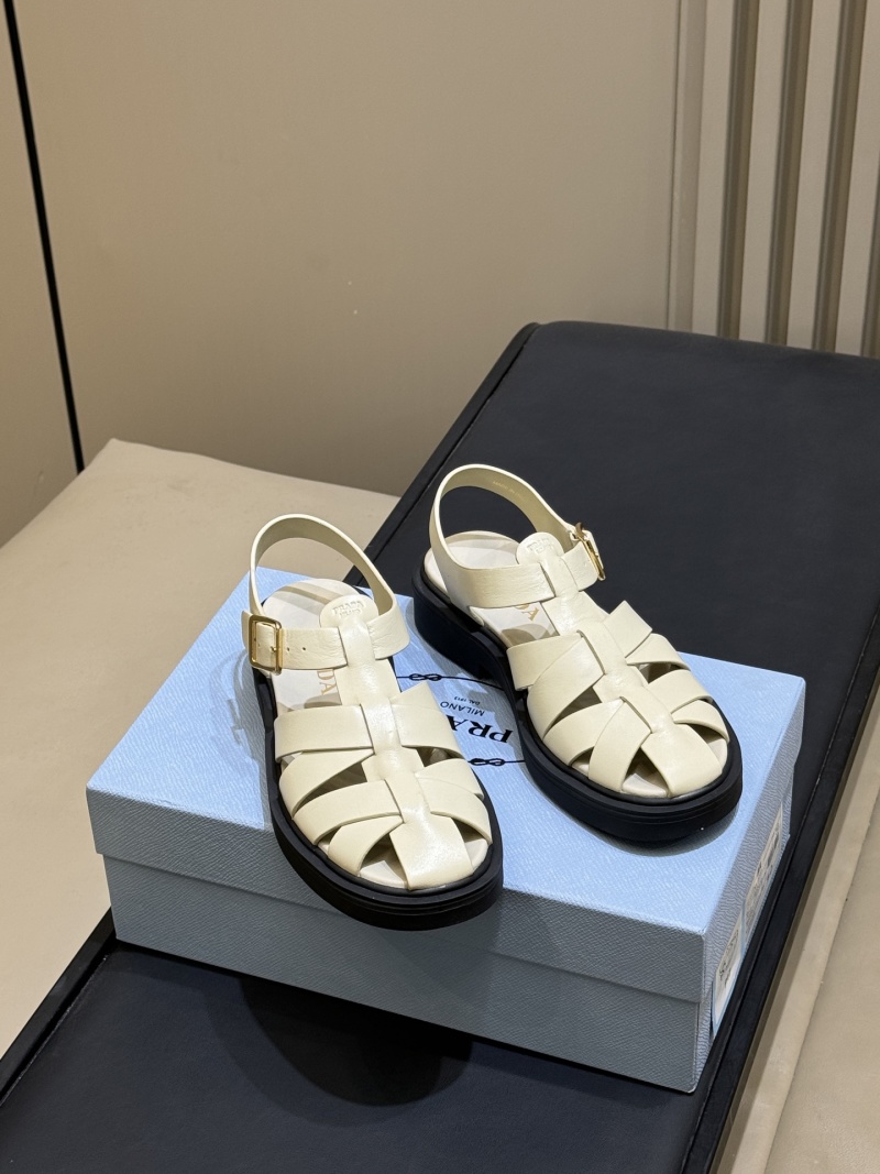 Противоскользящие женские сандалии из натуральной кожи Prada