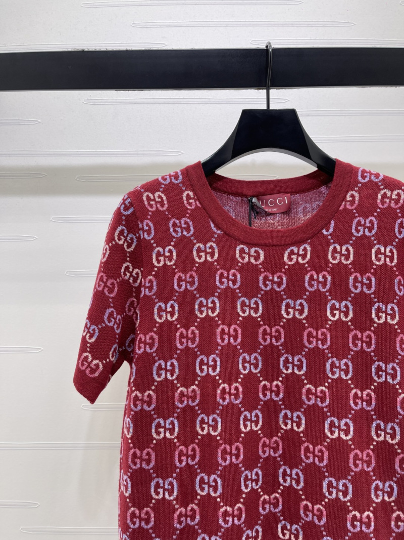 Вязаный женский топ с принтом GG Gucci