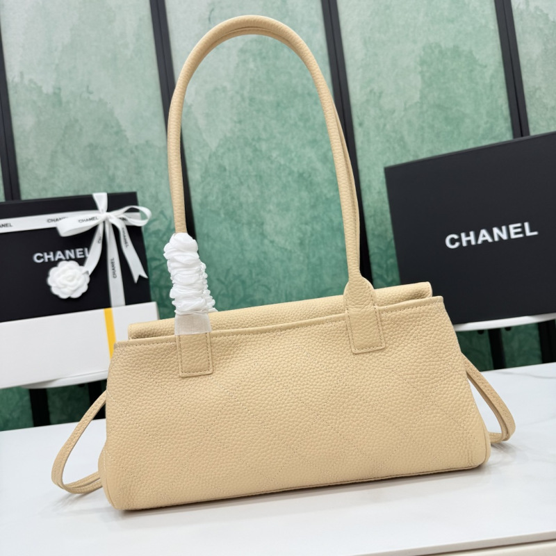 Сумка женская через плечо с клапаном бежевая модель Chanel