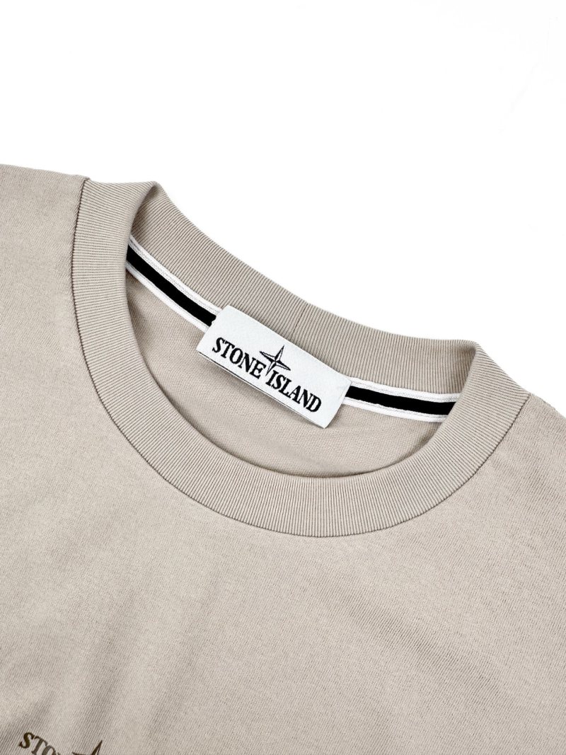 Футболка Stone Island бежевая с принтом