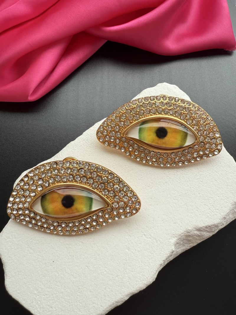 Серьги в виде глаз с кристаллами Schiaparelli