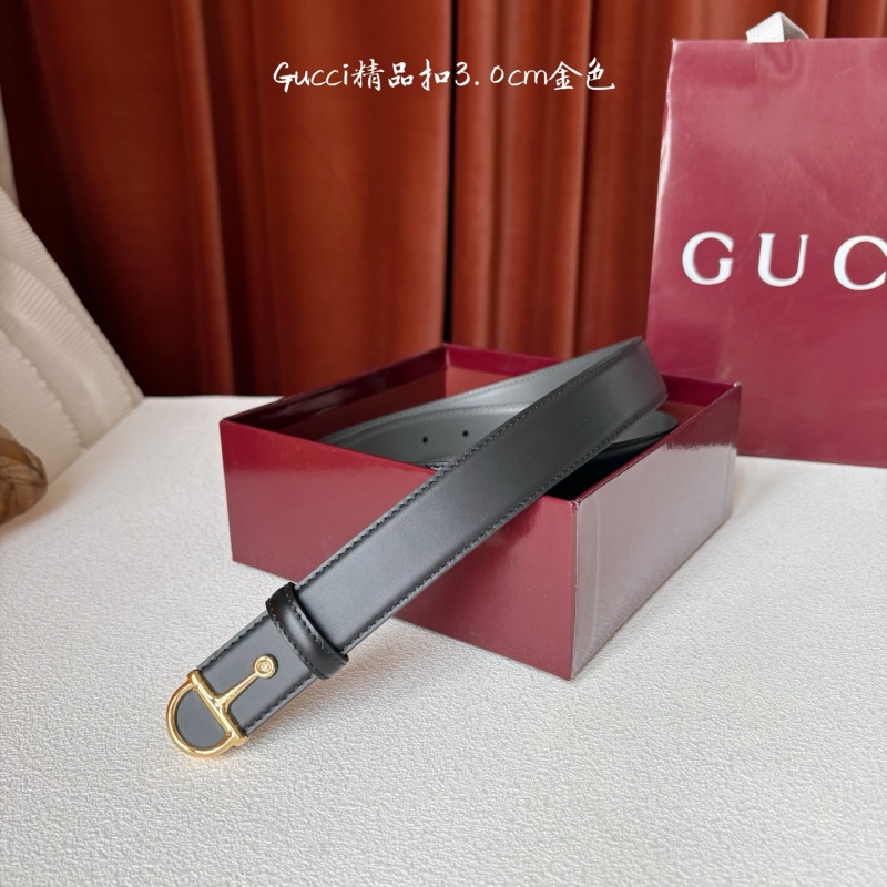 Женский ремень Gucci с пряжкой-подковой