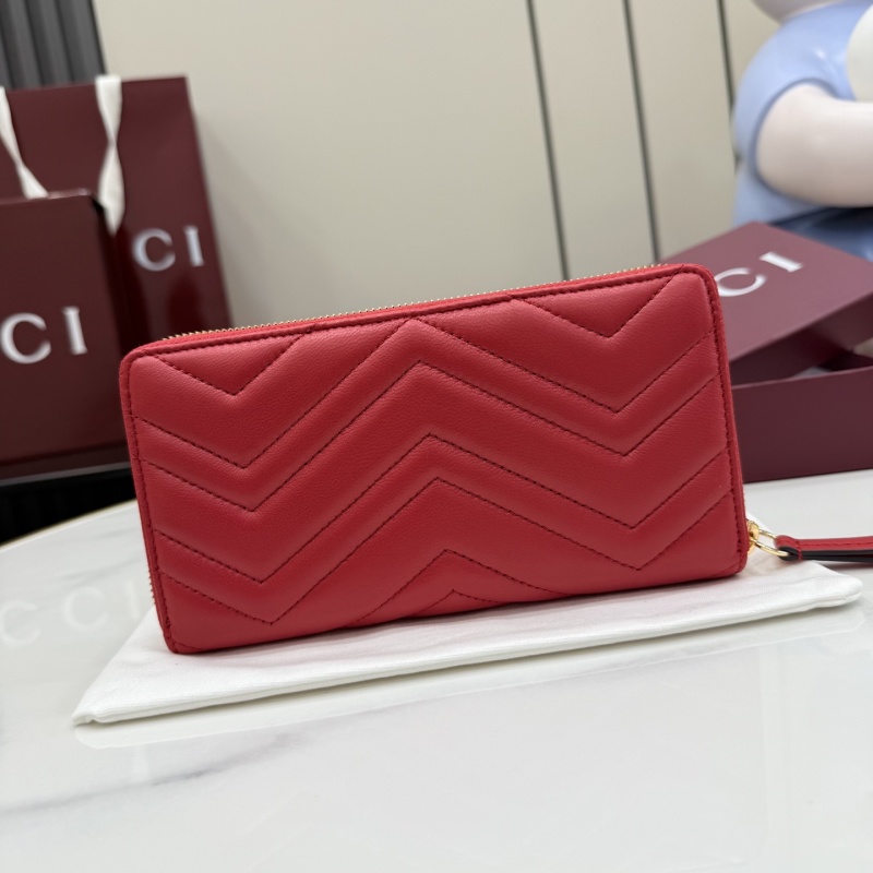 Портмоне Gucci красное с золотым логотипом