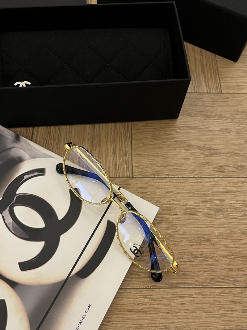 Очки Chanel CH2227 золотистые с синими линзами