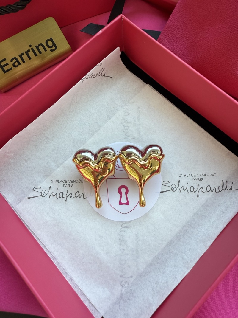 Серьги в форме сердец с эффектом стеклянного растекания Schiaparelli