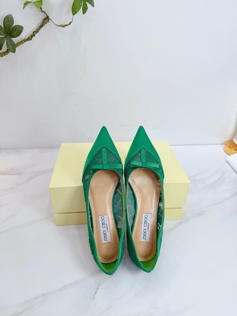 Женские зеленые сабо Jimmy Choo с бантом