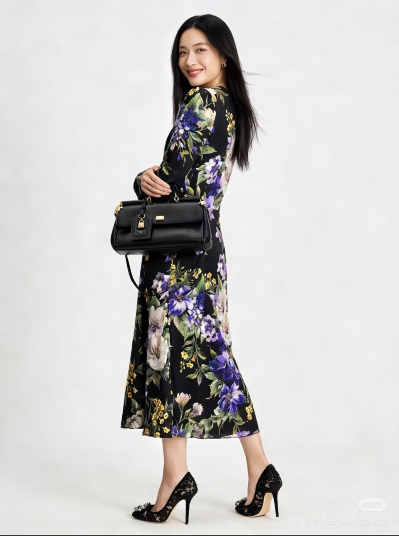 Повседневное платье с цветочным принтом Dolce & Gabbana