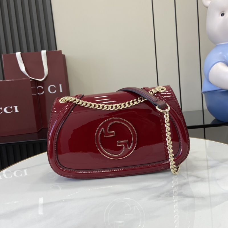 Сумка Gucci красная лаковая с цепью