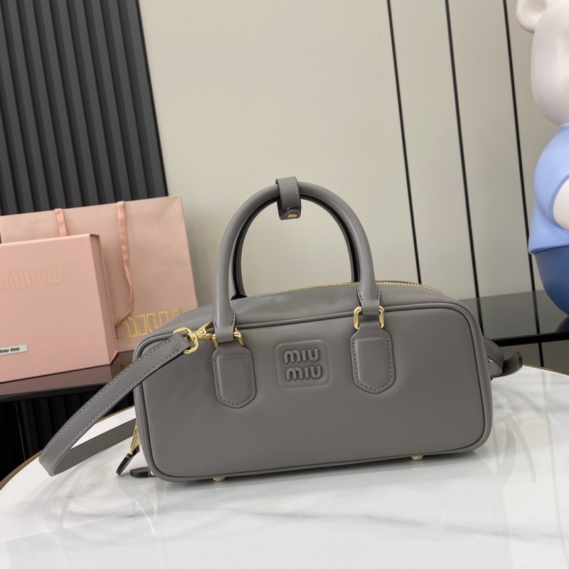 Сумка Miu Miu серая с логотипом