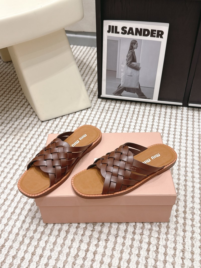 Женские плетеные шлепанцы Miu Miu