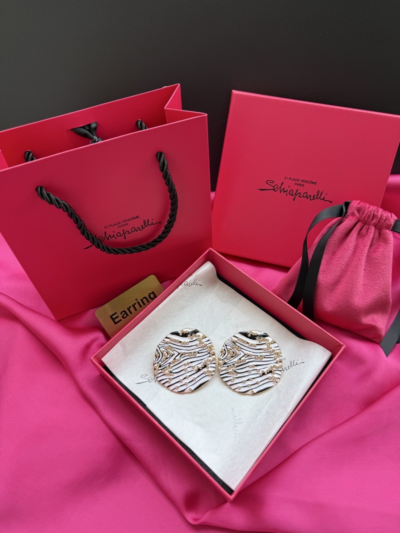Серьги с зебровым узором и бусинами Schiaparelli