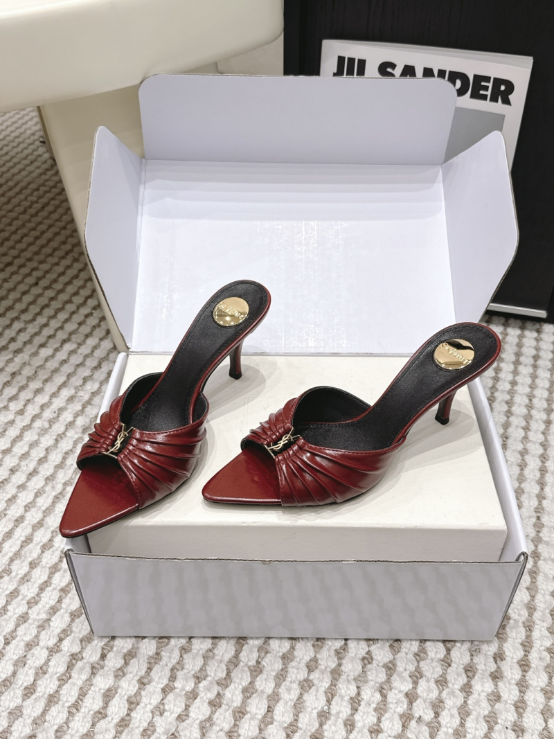 Женские мюли Saint Laurent с металлической пряжкой