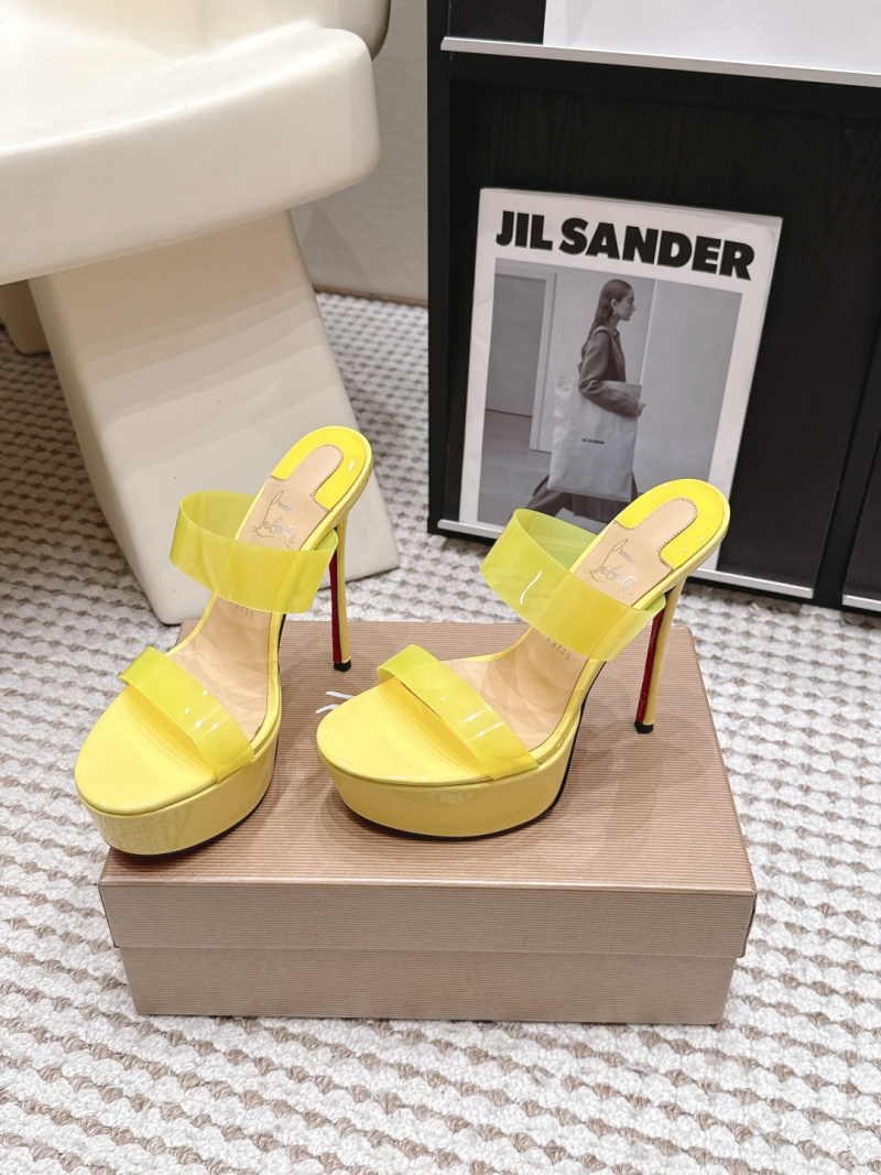 Женские прозрачные сандалии на платформе Christian Louboutin