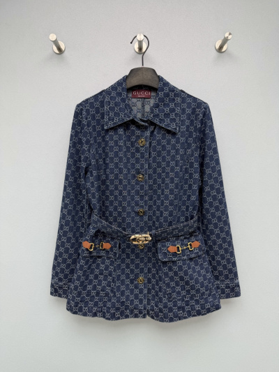 Джинсовая куртка Gucci с GG-принтом