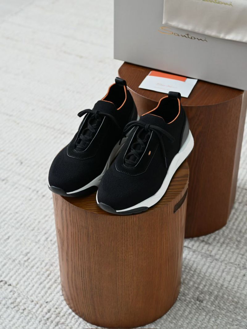 Черные мужские кроссовки Santoni