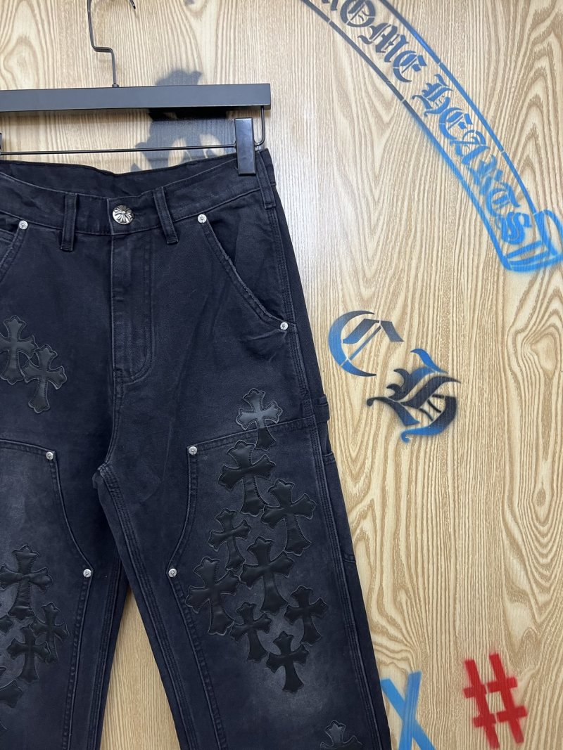 Джинсы Chrome Hearts с тиснёным крестом