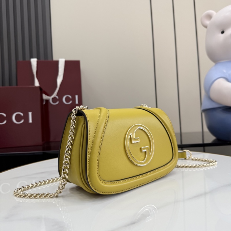 Желтая сумка Gucci с цепочкой