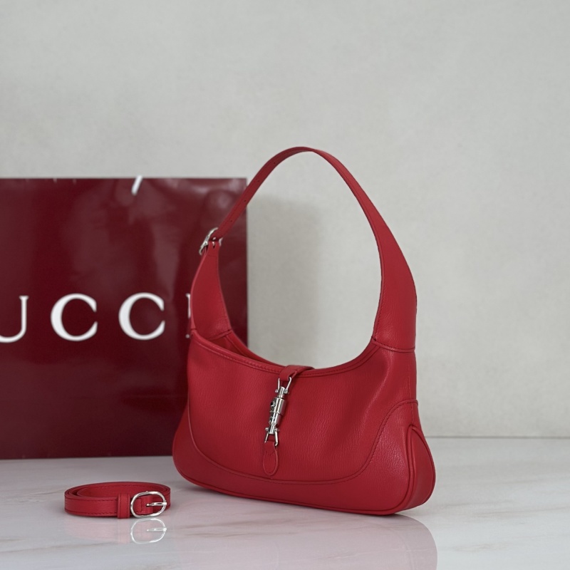 Красная кожаная сумка через плечо Gucci