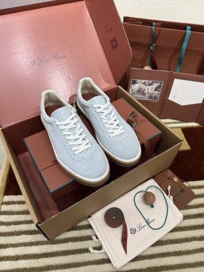 Кроссовки Loro Piana Tennis Walk женские голубые