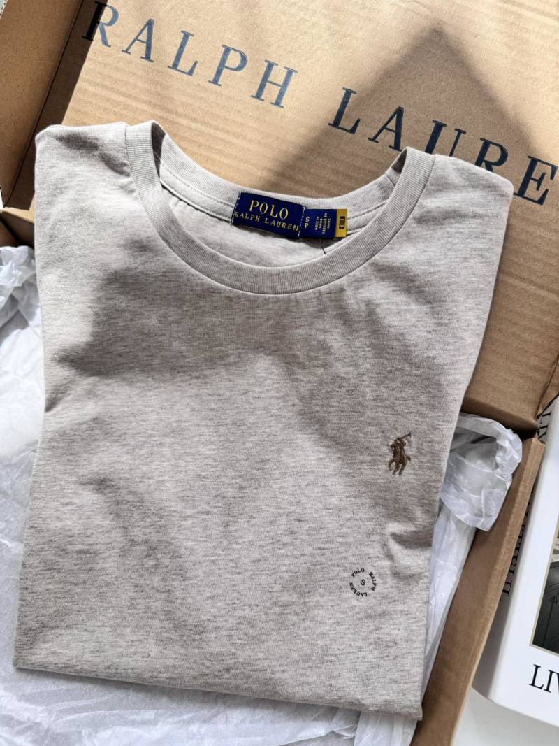 Женская футболка Ralph Lauren классическая бежевая с малым логотипом