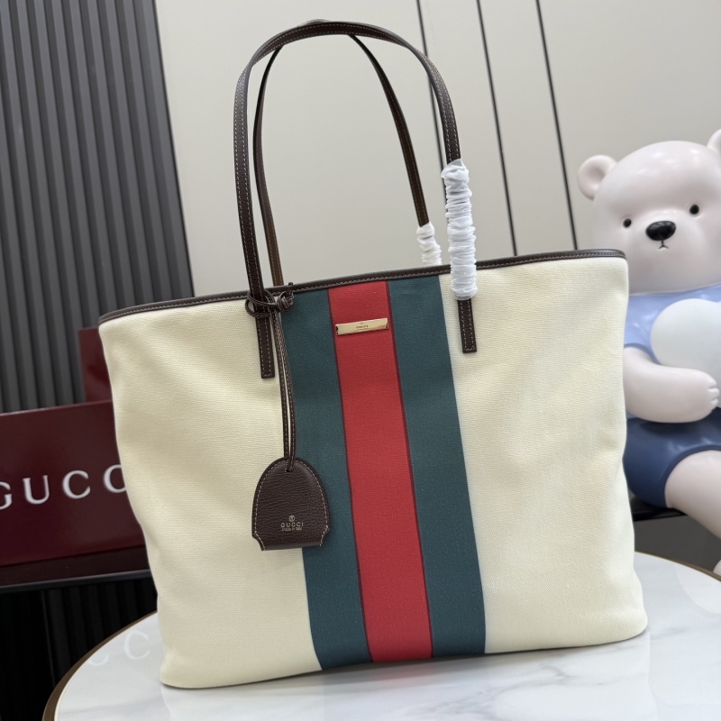 Сумка-тоут Gucci с канвасом и полосами