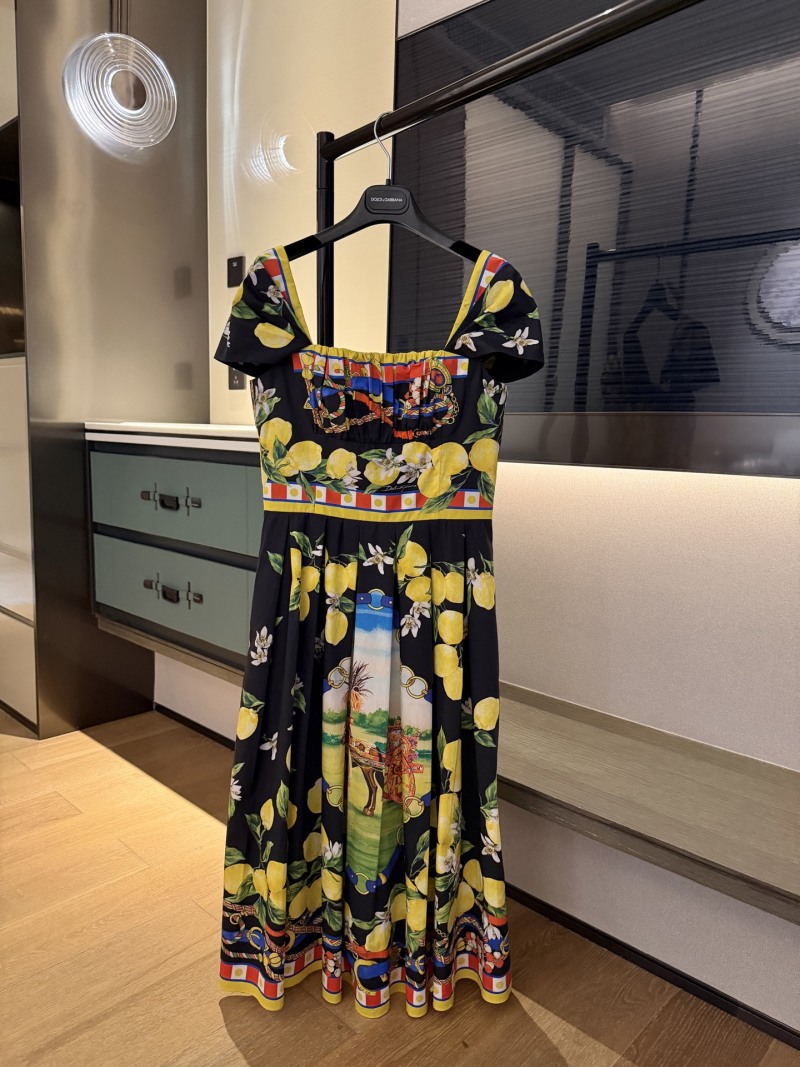 Повседневное платье с принтом лимонов Dolce & Gabbana