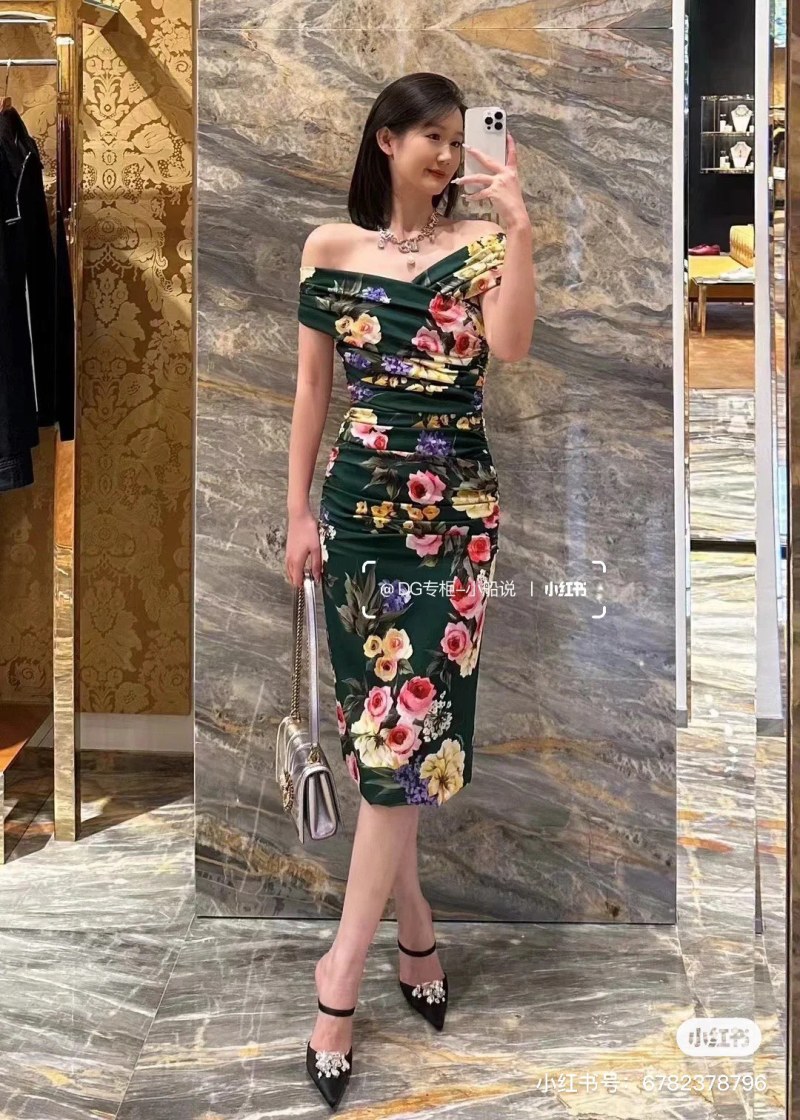 Вечернее платье с цветочным принтом Dolce & Gabbana