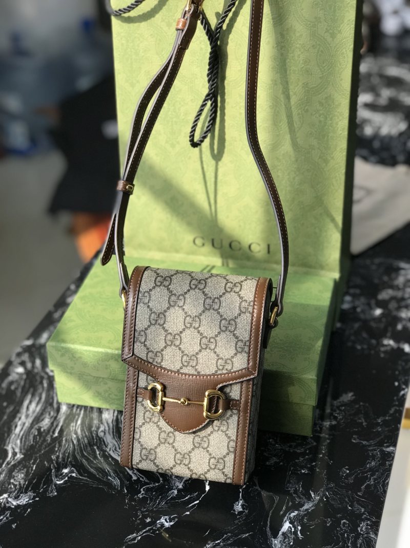 Мини-сумка Gucci Horsebit 1955 с монограммой