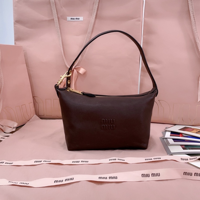 Винтажная кожаная сумка Miu Miu, коричневая