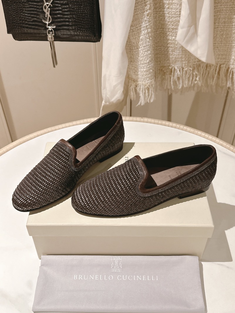 Мокасины Brunello Cucinelli плетеные женские